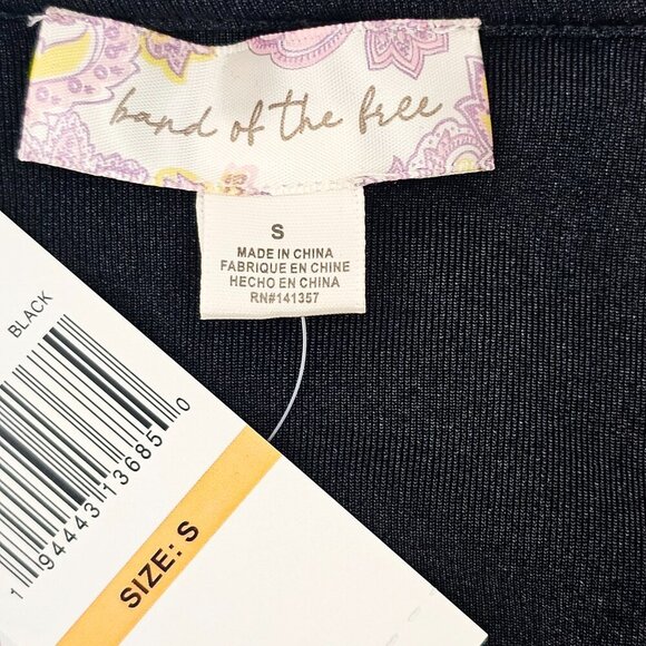 Band Of The Free Black Cowl Neck Long Sleeve Body Suit Women's Size Small NWT - Picture 8 of 14